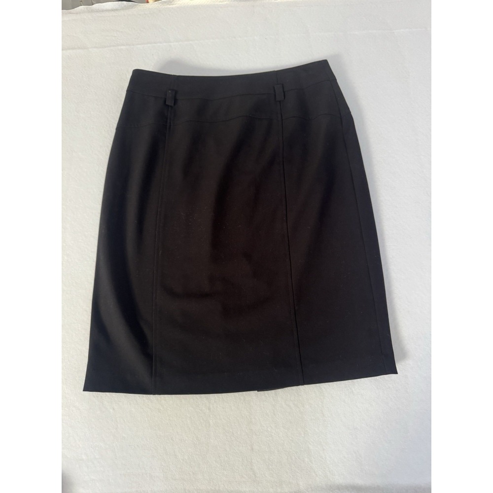 Calvin Klein Womens Black Pencil Skirt Size 12 Knee Length Professional Career